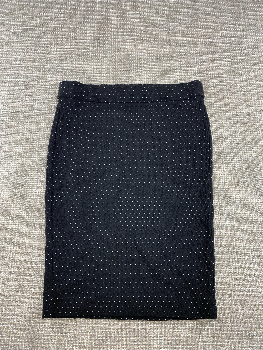 Elle Black Pencil Skirt with White Pin Dots